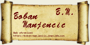 Boban Manjenčić vizit kartica